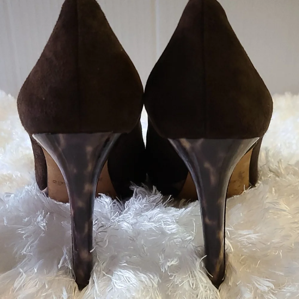 Kate Spade brown suede leopard heels